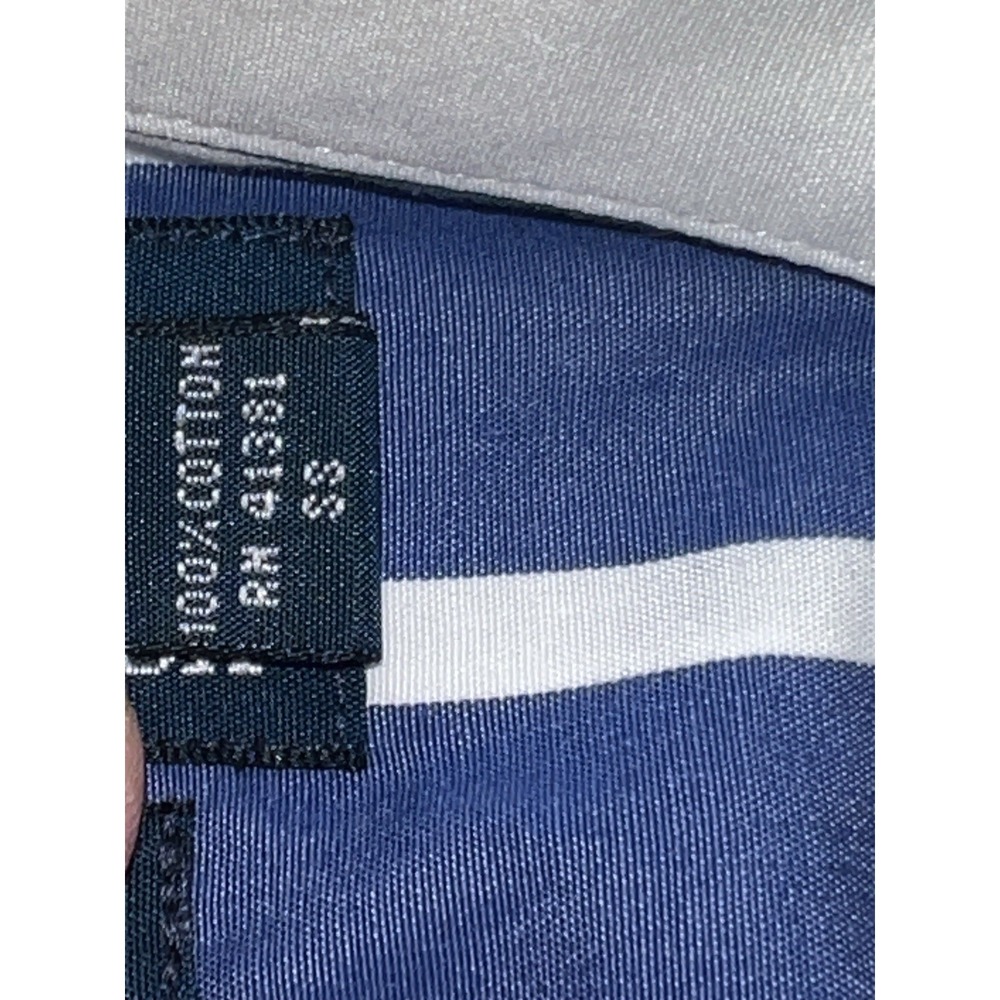 Polo Ralph Lauren Button Up Shirt Mens 15.5 Indigo Stripe White Collar 30s Style - Picture 9 of 11